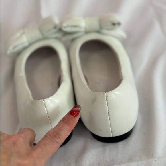 Jeffrey Campbell Bow-Out Puffy Ballet Flats In Ice White Leather Sz 8 - Picture 6 of 9